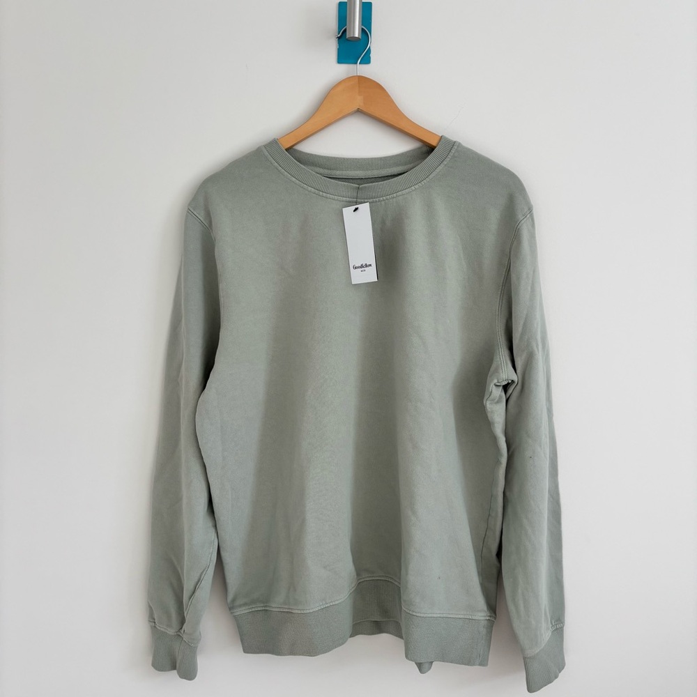 Goodfellow & Co Men's Cotton French Terry Crewneck Pullover Sweatshirt Sage NWT